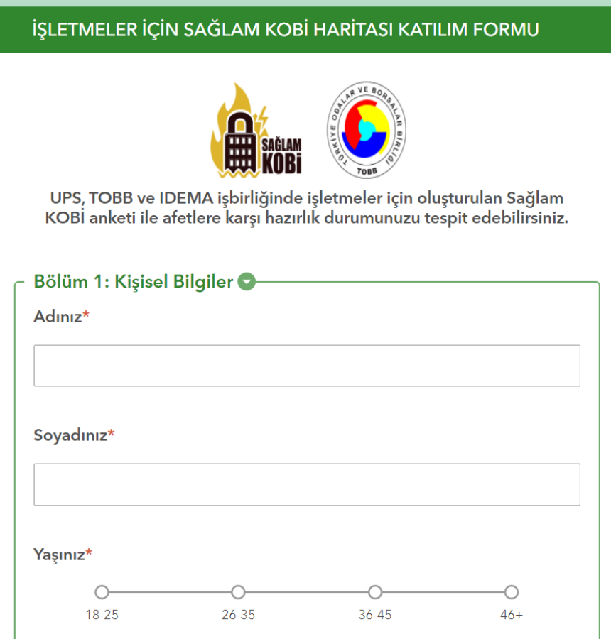 İşletmeler için Sağlam KOBİ Haritası Katılım Formu